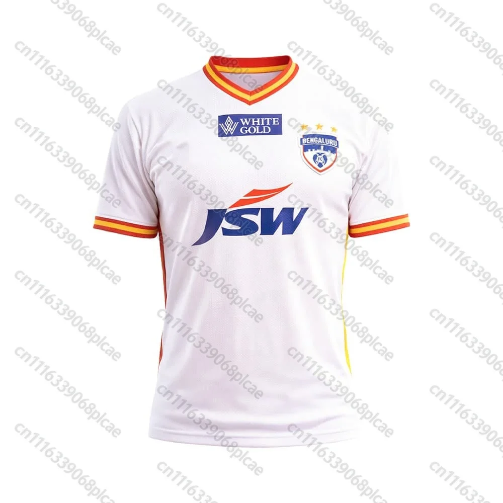 Bengaluru FC Away Soccer Jersey White Men Short Sleeve Indian Super League Football Match T-shirt Fan Top FamilyMatching