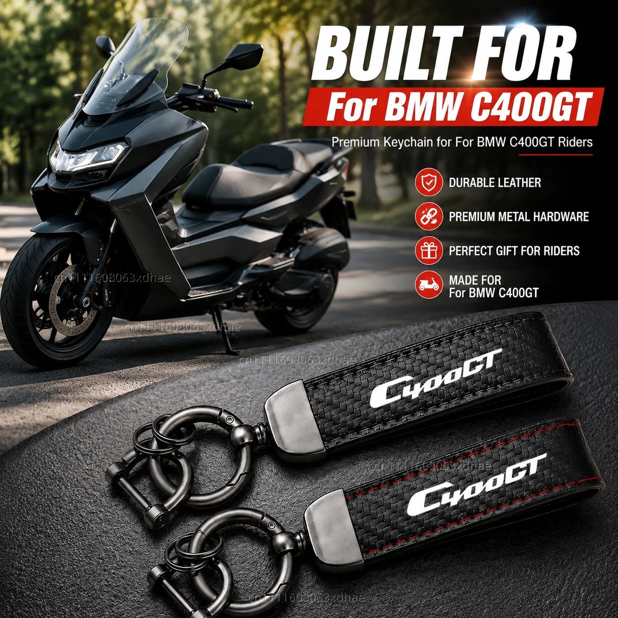 High-Grade Leather Motorcycle Keychain Holder Keyring Accessories For BMW C400GT C 400GT C400 GT 2019-2022