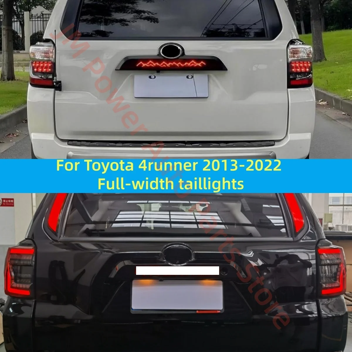 Fit for Toyota 4runner 2013-2022 LED Full-width taillights Modification Sign light Rear tailgate light Turn signal Brake lights