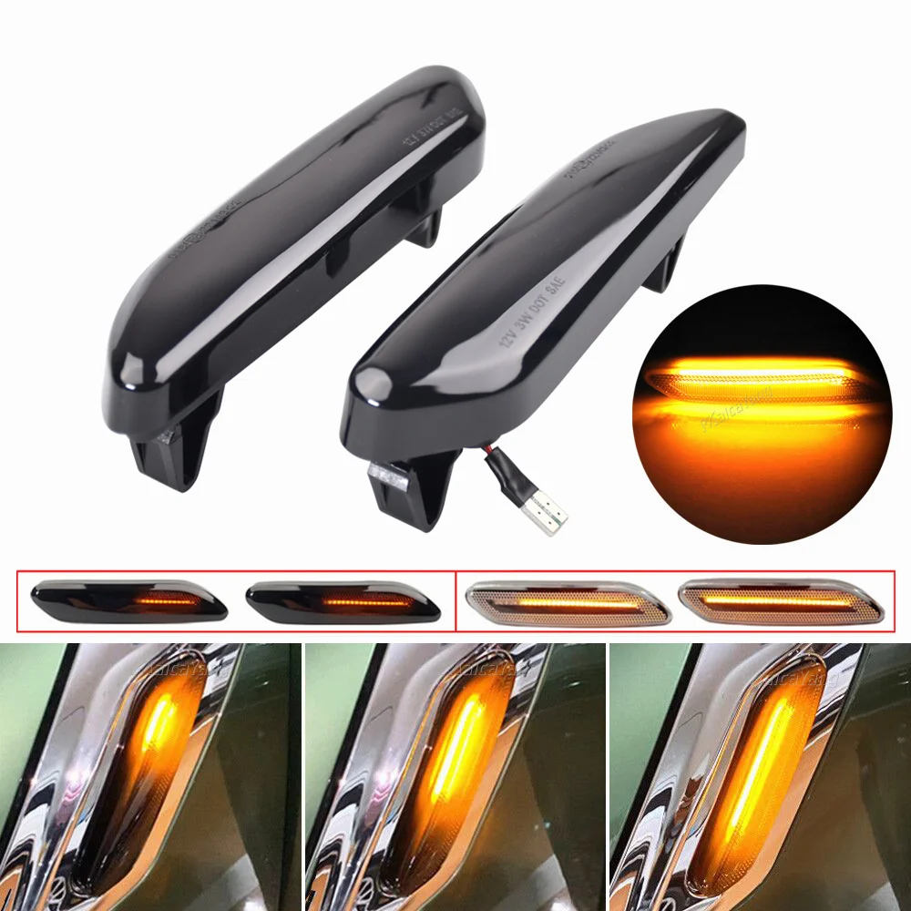 2X LED Dynamic Turn Signal Side Marker Lights Sequential Blinker Lamp For MINI R60 COUNTRYMAN R61 PACEMAN 2012 2013-2017