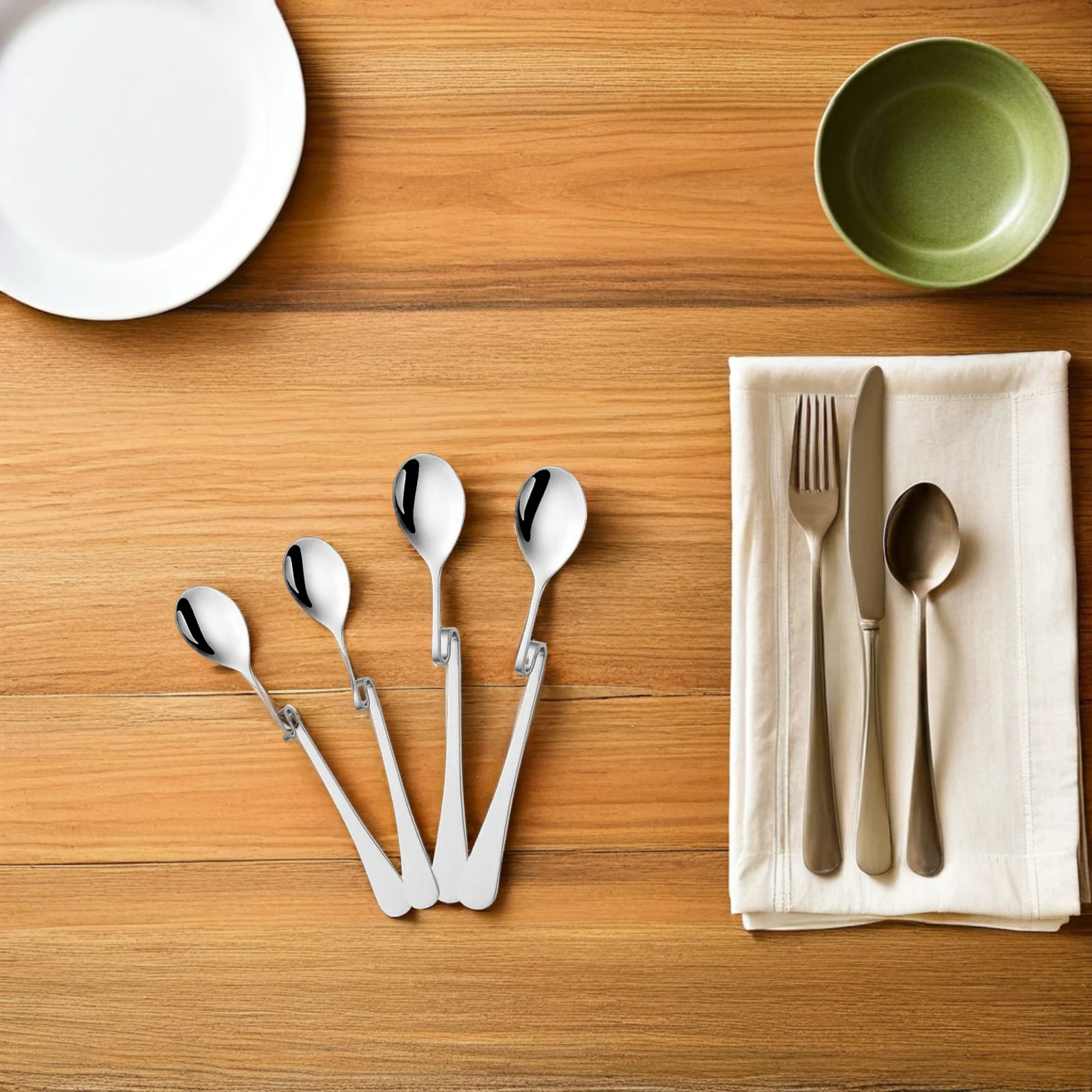 

4 Pcs Coffee Spoon Stiring with Bend Mixing Spoons Bending Handle Jam Stainless Hanging Tool Curved Honey Steel