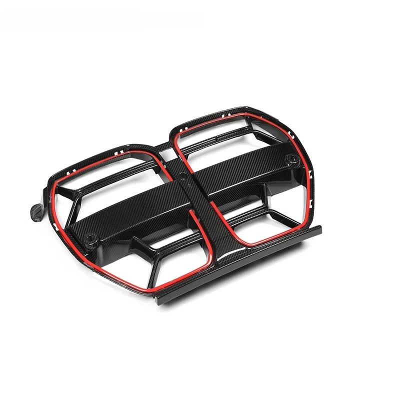 CSL Style There is a red stripe Dry Carbon Fiber Autoclave Front Bumper Front Grille New for G80 M3 G82 M4 2021+