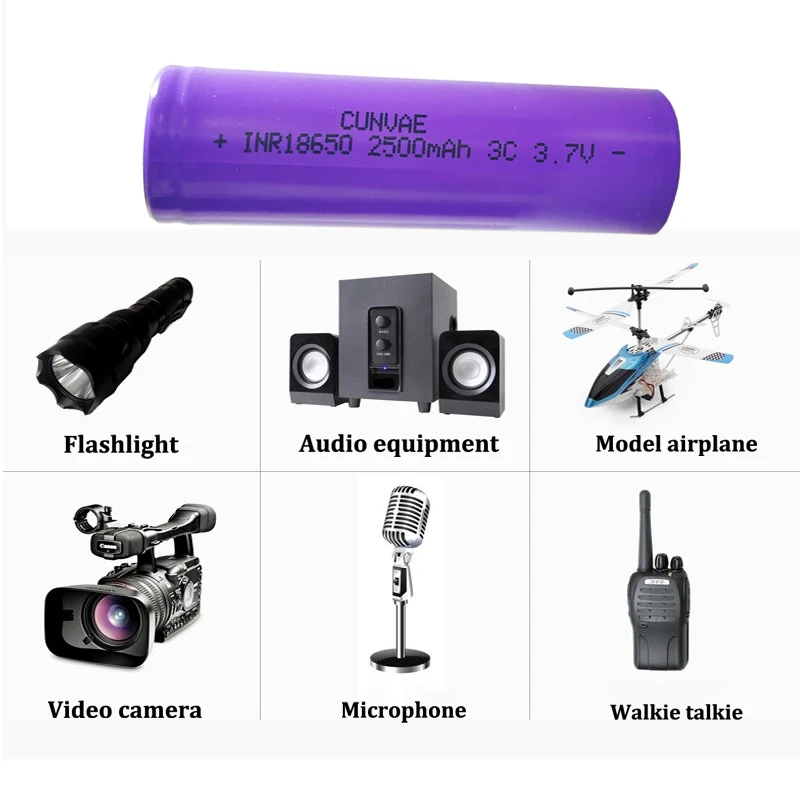 50Pcs 25R 18650 Lithium Rechargeable Battery INR18650 25 R M 3.7V High Discharge 10A Power Bateria