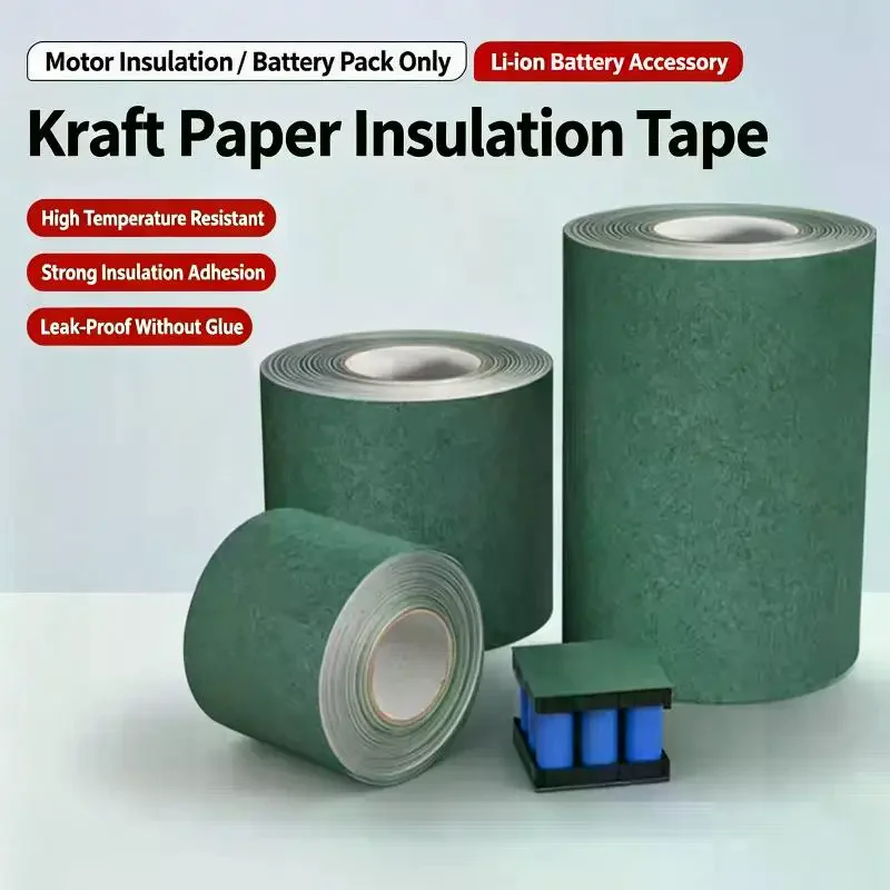 10/20/30M Barley Paper Insulation Tape, 18650 21700 Lithium Battery Cell Insulating Gasket for Li-ion Battery Pack