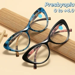 Cat Eye Printed Anti Blue Light Presbyopia Glasses Trendy High Definition Elderly Reading Glasses Ultra Light Unisex Glasses