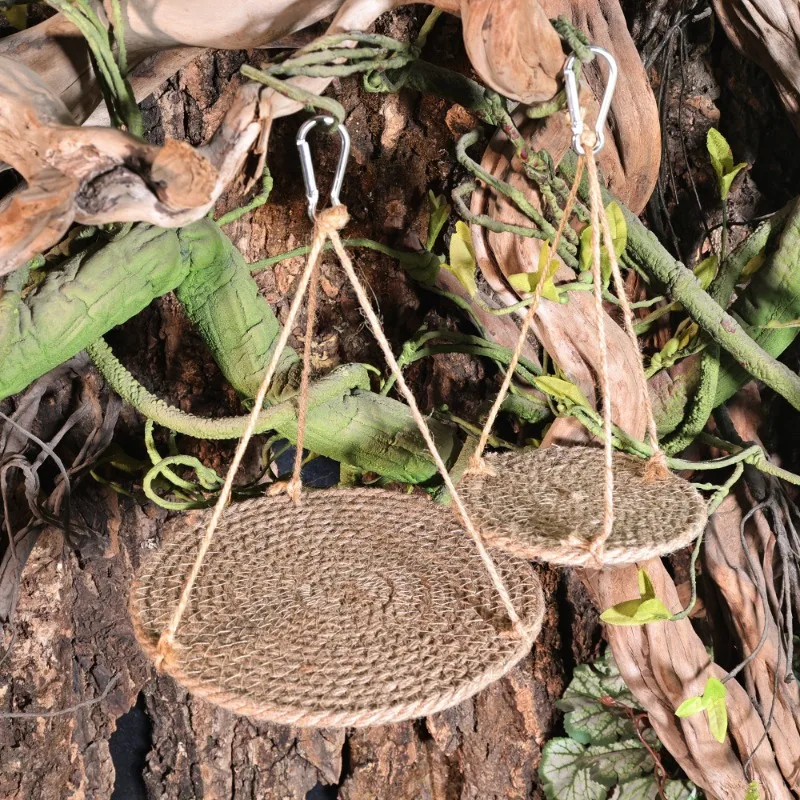 Reptilien-Hängematte Eidechsenbett Bartagamen-Liegeplatz Gecko-Schaukel Natürlich Gewebte Terrarium-Dekoration Sonnenplattform Vogel-Chamäleon-Spielzeug – Detail 4