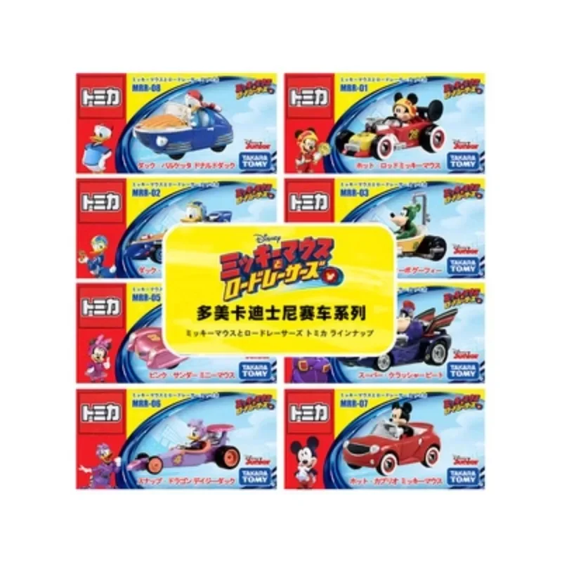 TAKARA TOMY diecast alloy car model Disney Speedway racer Mickey Donald Duck, boys\' collection pieces, children\'s holiday toys.