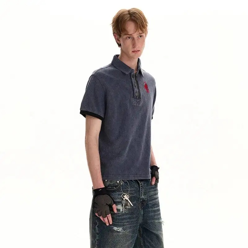 LUZHEN 2026 Summer Embroidery Logo Short Sleeve T-shirts Men's Elegant Polo Neck High Quality Stylish Casual Male Clothes JY7875