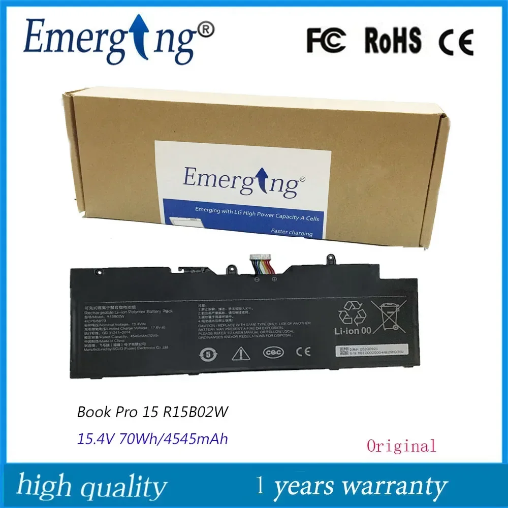 

15.4V 70Wh 4545mAh New R15B02W Laptop Battery For XiaoMi Redmi Book Pro 15