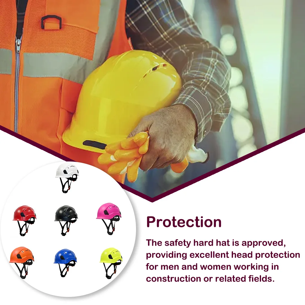 Safety Helmet Protective Gear Hard Hat Head Protector Shockproof 6 Points