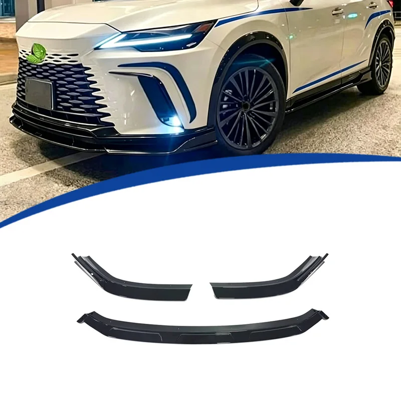 For Lexus RX RX300 RX350 2023 To 2026 MP Style 3PCS ABS Front Bumper Spoiler Lip Lower Splitter Body Kit Glossy Black