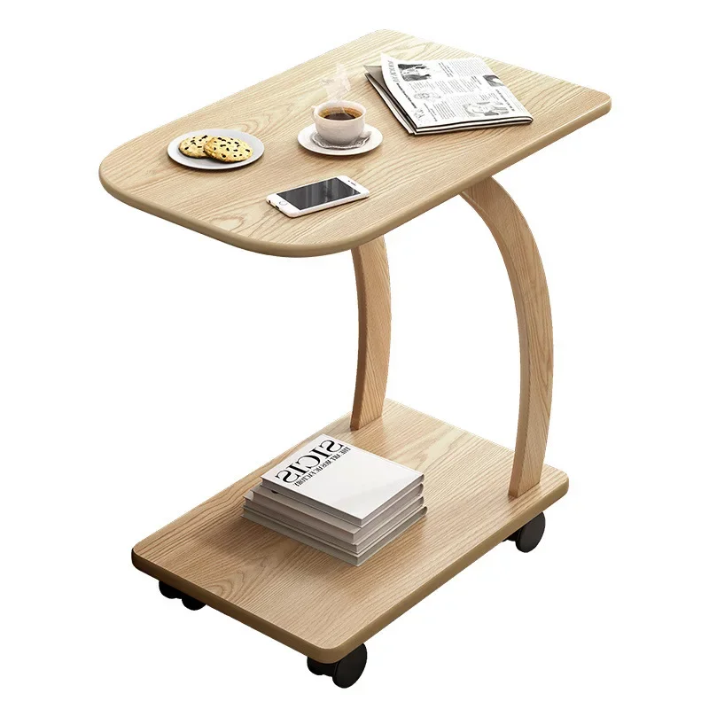 Leisure Style Creative Side Table Movable Small Coffee With Wheels Mini Sofa Small Side Bedroom Bedside Table Bedside Table