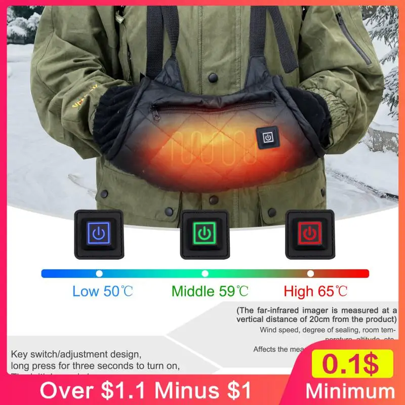 2022Electric Heated Hand Winter Outdoor Warmer Muff Cotton Heated Hand Thermal Glove Waist Bag For Hunting Skiing Camping