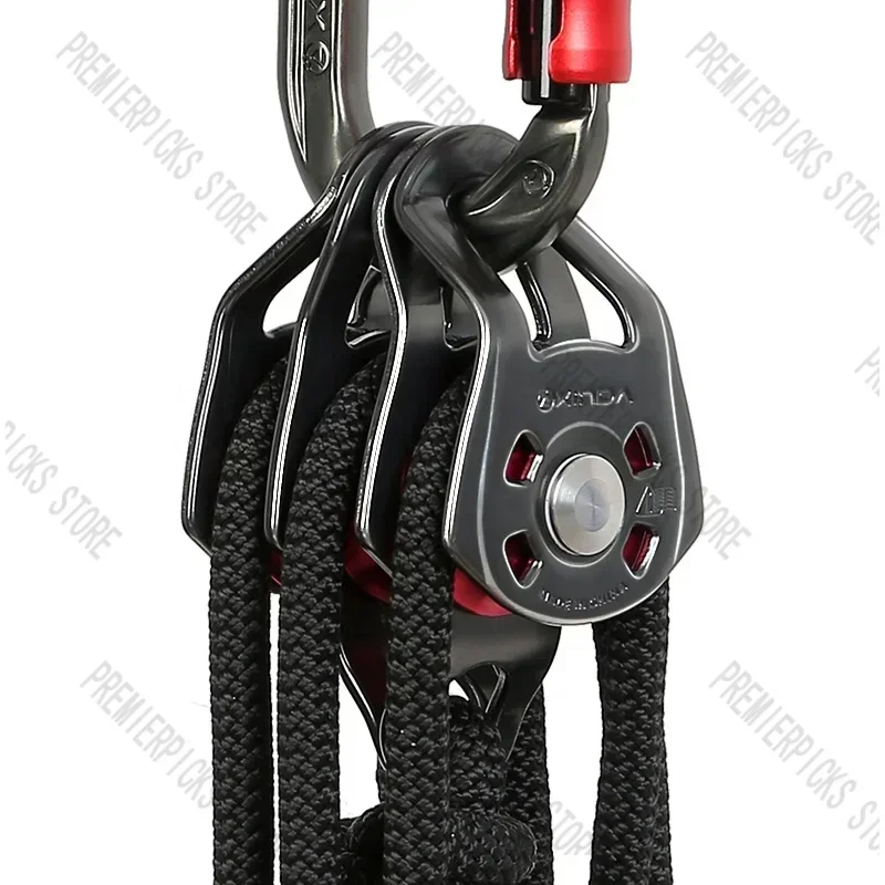 Climbing Aluminium Triple Pulley with Ball Bearing Rescue Traversing Lifting