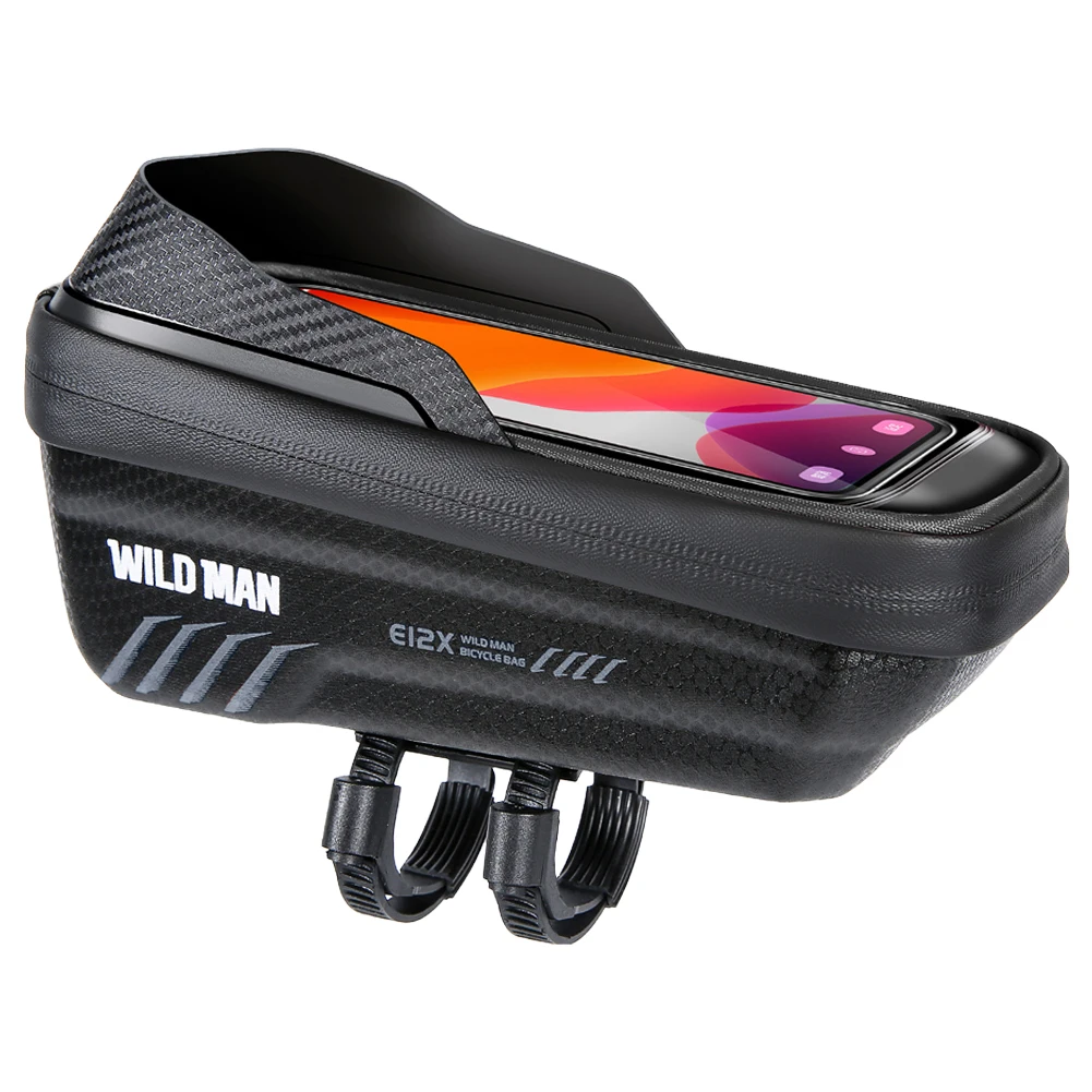 

1L Bike Phone Handlebar Bag Support Touch Screen Sun Visor Bike Frame Bag EVA Bicycle Front Frame Bag for Smart Phones 4.7-6.8in