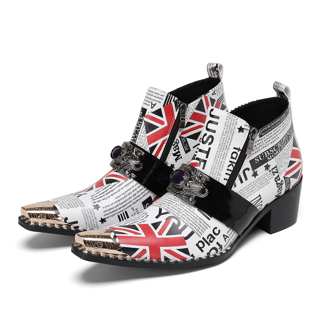 

Клубные вечерние модельные ботинки с острым носком в британском стиле, мужская официальная кожаная обувь, мужские мотоциклетные короткие ботильоны