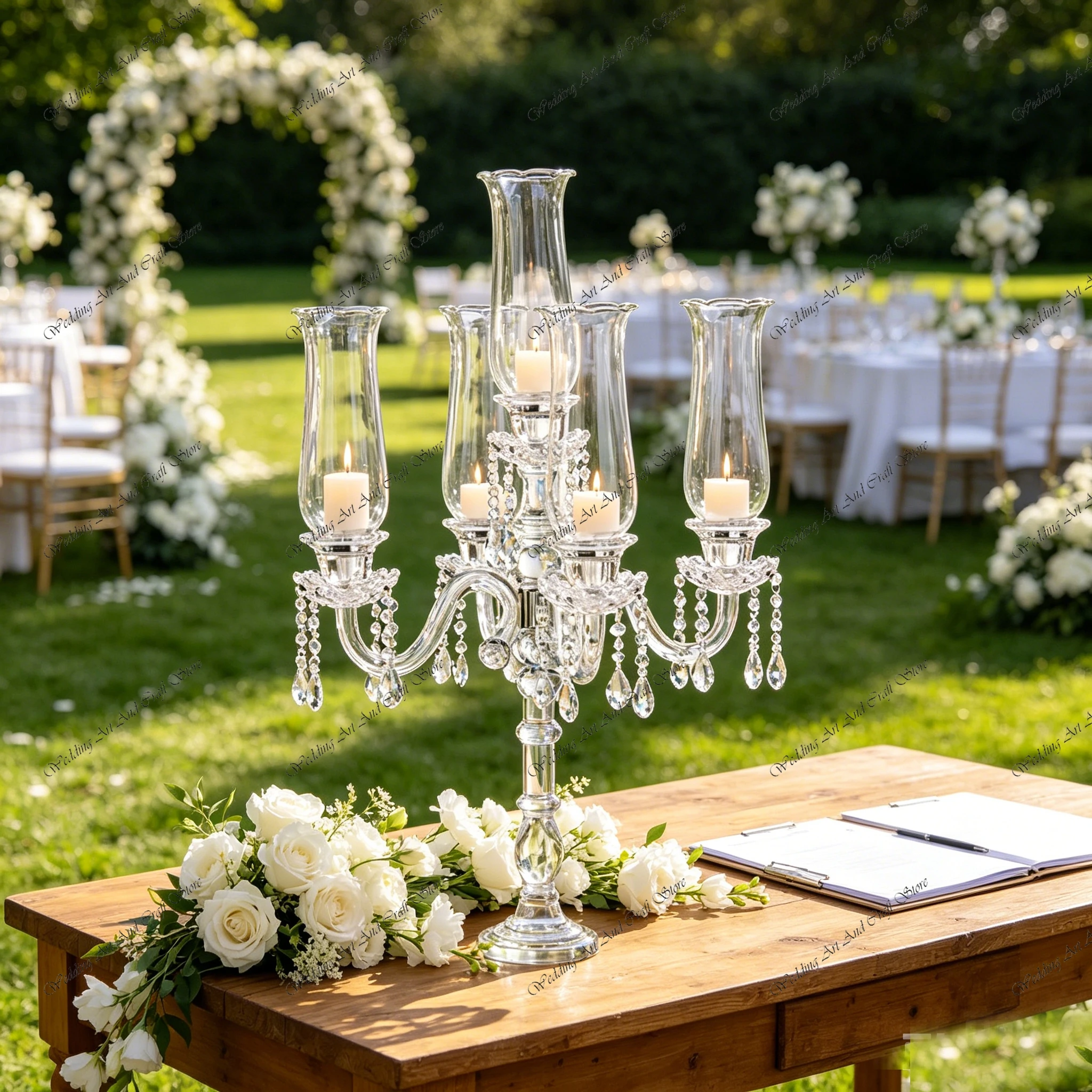 4pcs f30 75cm Tall Wedding Floor Clear Crystal Glass Candelabra Candle Holder Road Guidance for Home Decor Centerpieces ivy1094