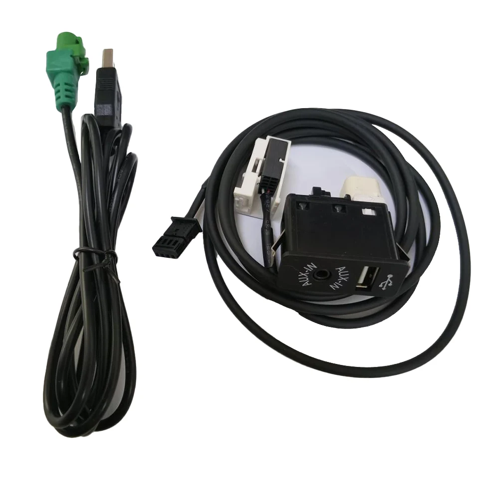 USB Audio Connector Car USB AUX Adapter ABS Material Construction Direct Installation Type Black Finish Design