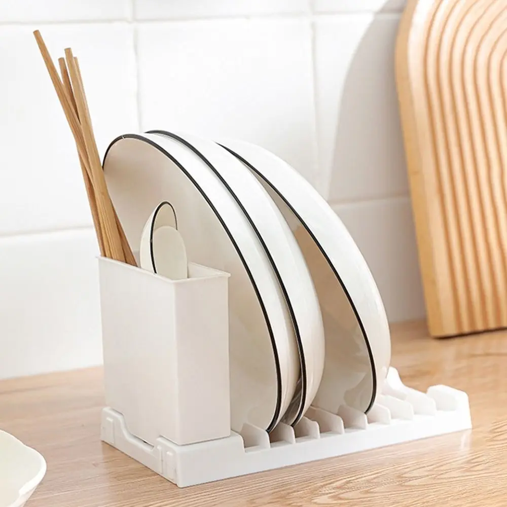 Plastic Foldable Dish Drying Rack 2 IN 1 Large Capacity Utensils Drainer Racks Space-Saving Tableware Storage Rack