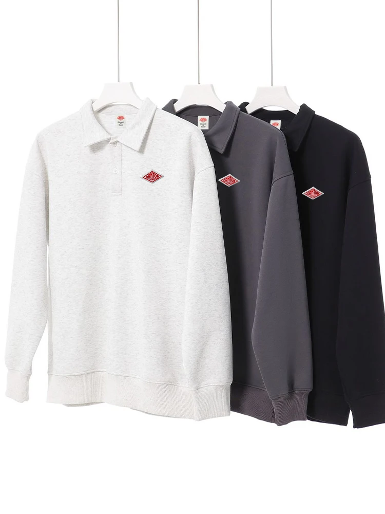 

Весенне-осенние толстовки-поло в корейском стиле, хлопковые брендовые повседневные толстовки с вышивкой логотипа, мужские спортивные костюмы с длинными рукавами, топы