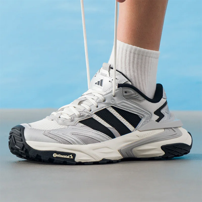Adidas Silver White Vintage Anti-Slip Wear-resistant Breathable Mesh Men's and Women's Sports Shoes JS0059