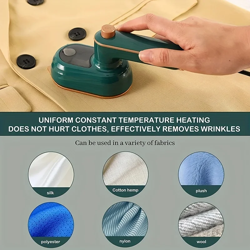 Iron Steamer Portable Handheld Spray Hand Click Steam Not Auto Steamer Out Iron Steamer Garment Foldable 180° Handle Roatatable