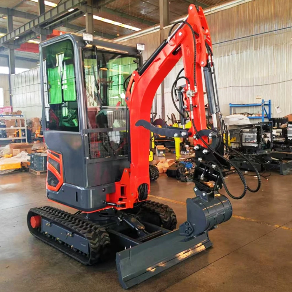 Customized 1.8 Ton Mini Excavator Digger Earthmoving Compact Crawler Machine with Hydraulic System for Personal Use