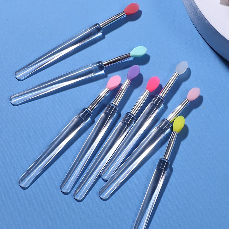 Siliconen lippenborstel met deksel Zachte multifunctionele lipmasker Applicator Lippenstift Lipgloss Draagbare reismake-upborstels Herbruikbaar