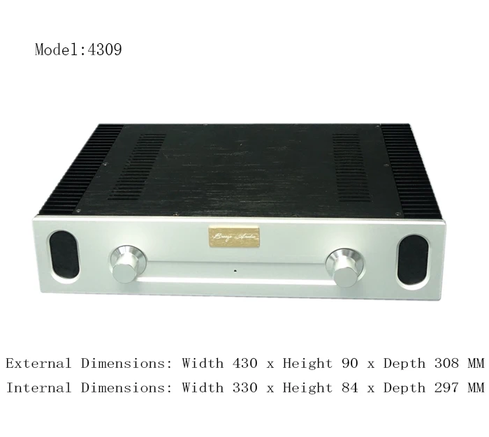 Weiliang Audio Dual-Knob Edition Amplifier Chassis Dual-Side Ventilated All-Aluminum Construction 4309 DIY Case