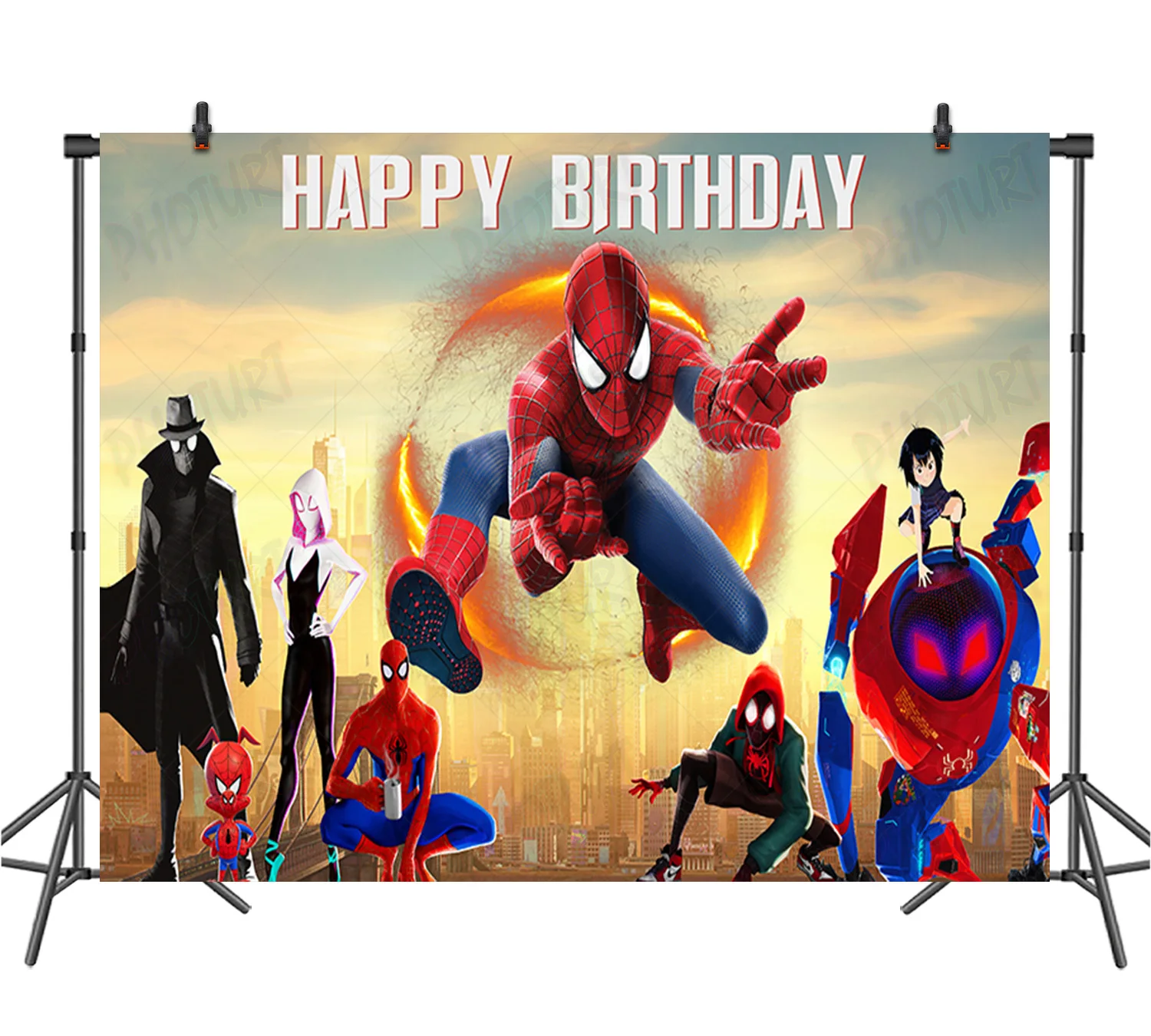 Disney Superhero Spiderman Photography Backdrop Kids Boy Birthday Party Background Spider Man Web Vinyl Photo Booth Props