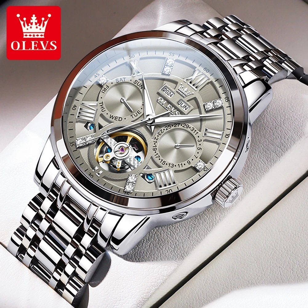 

OLEVS 6701 Luxury Original Men’s Automatic Mechanical Watch Waterproof Luminous Day Date Business Wristwatches For Man
