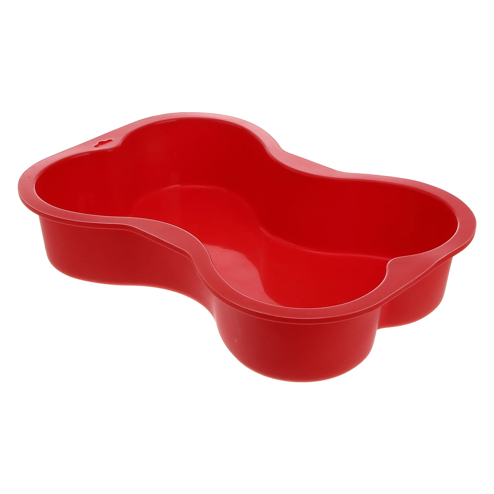 Non-Stick Silicone Dog Bone Shape Cake Pan Red Oven Microwave Freezer Safe Ideal for Dog Birthday Cake Mold Bone Silicone Mold