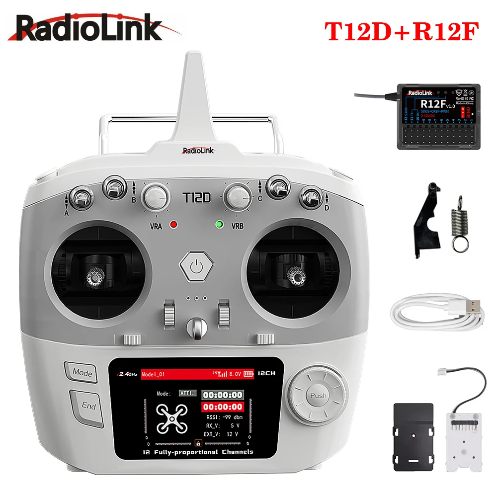 

Radiolink T12D ELRS 12 Channels Transmitter W/ R12F Receiver Module 2.4Ghz Remote Controller for FPV Drone Airplane Car Boat