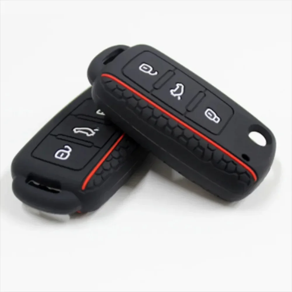 Skoda Yeti 용 VW 골프 Jetta POLO 용 자동차 키 케이스 SEAT Leon Ibiza 3 버튼 실리콘 키 커버 용 Superb Rapid Octavia