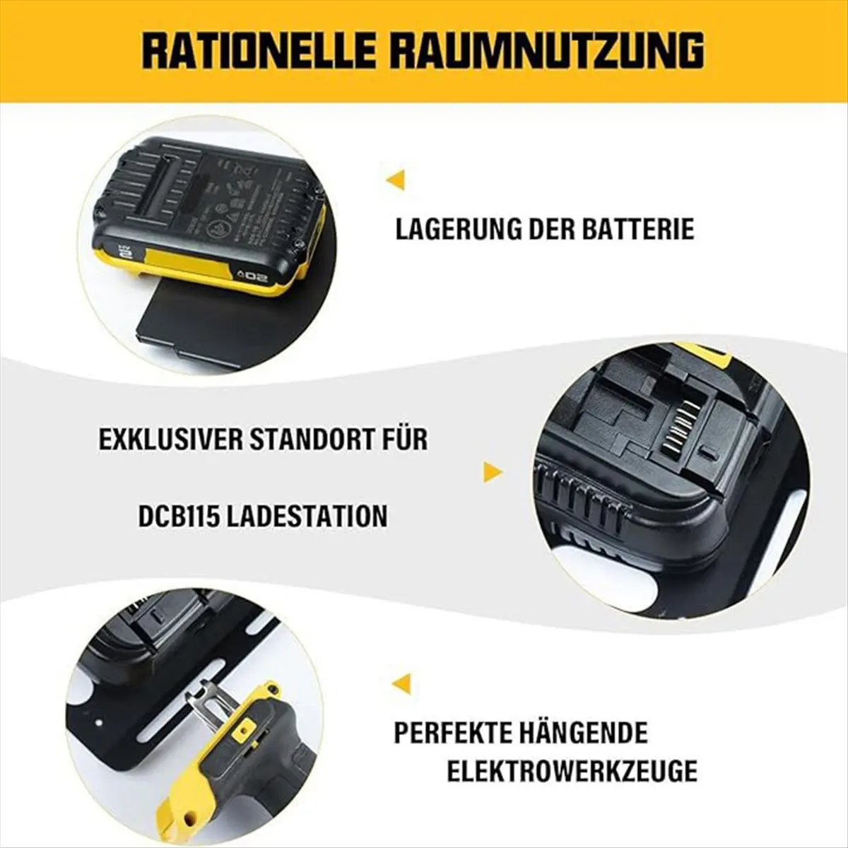 Multifunctional Wall Mount Bracket for 20V Battery DCB115 Charger