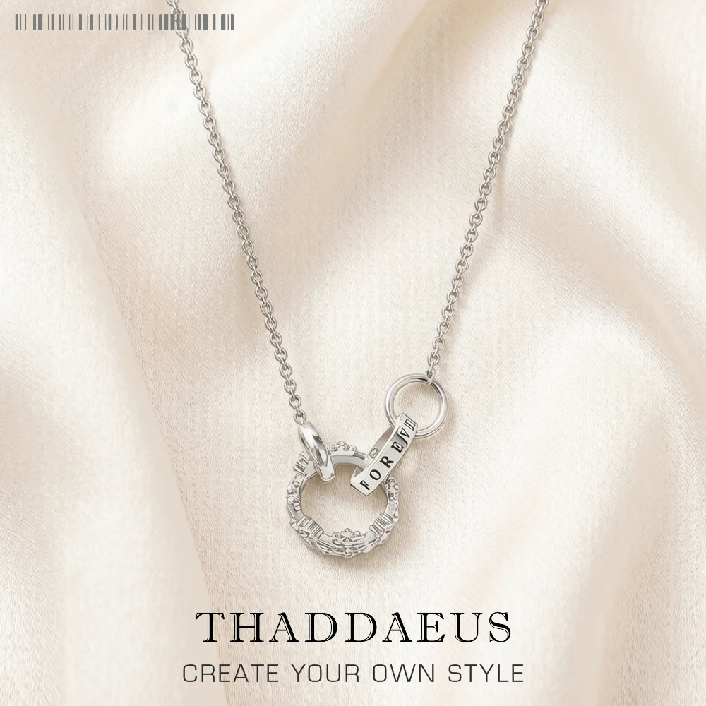 Necklace Queen Crown Link Chain Fine Jewelry Europe 925 Stering Silver Brand New Romantic Gift For Women