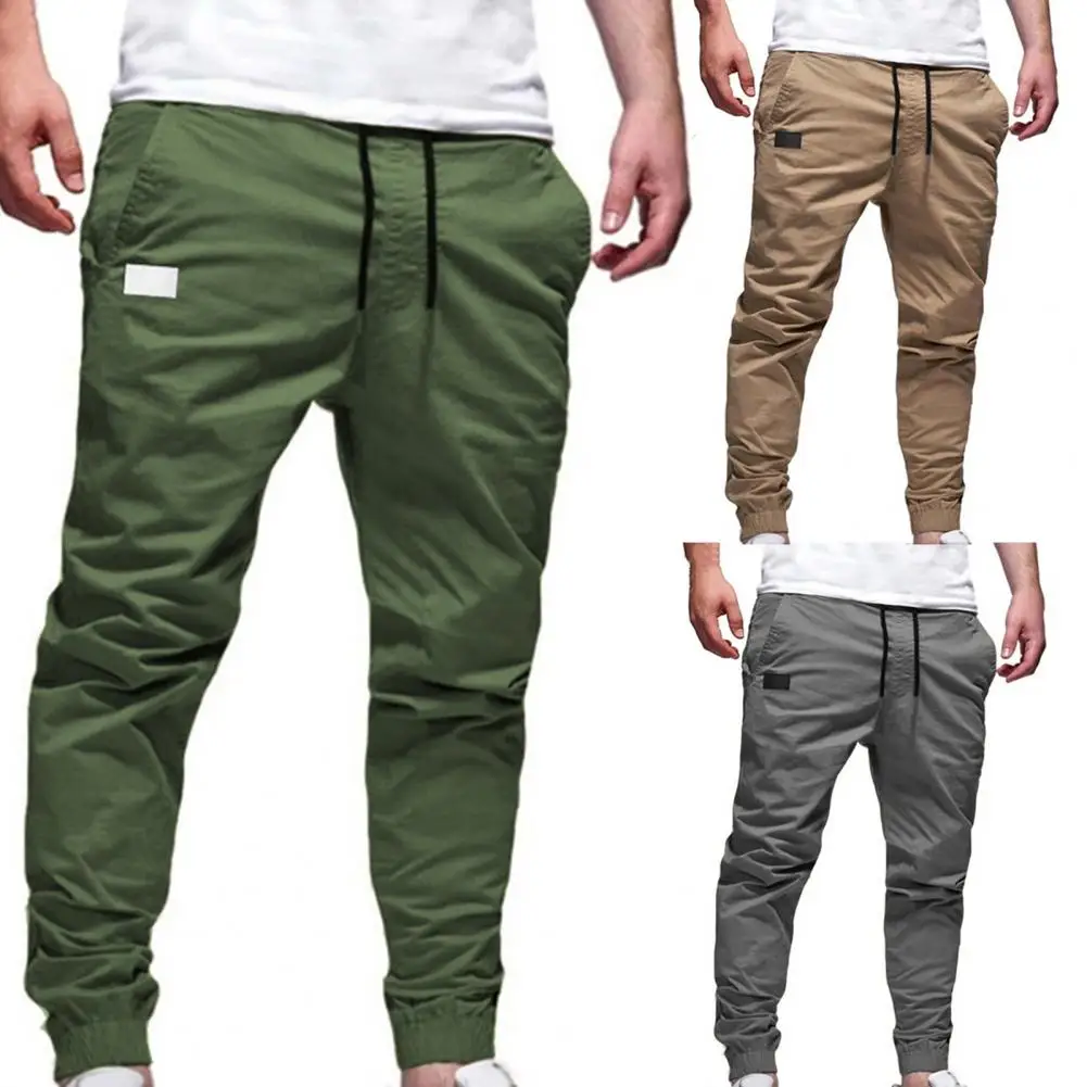 Training Slacks Trendy Skin-friendly Fitness Pants Multi Pockets Deep Crotch Training Slacks for Outdoor Sports