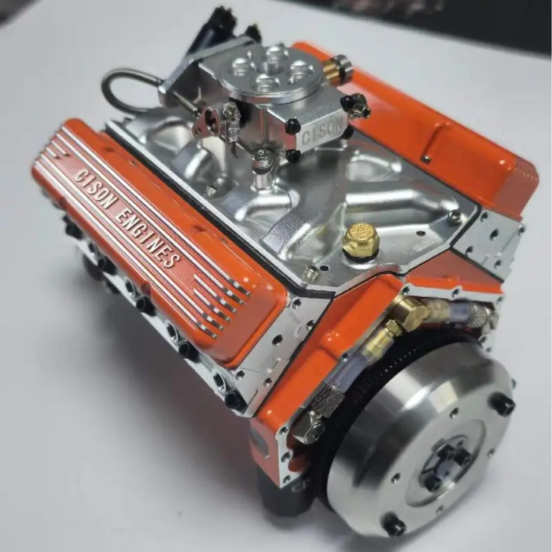 Cison internal combustion engine mini-powered v8 engine model eight-cylinder mini engine metal assembly toy gift for friends