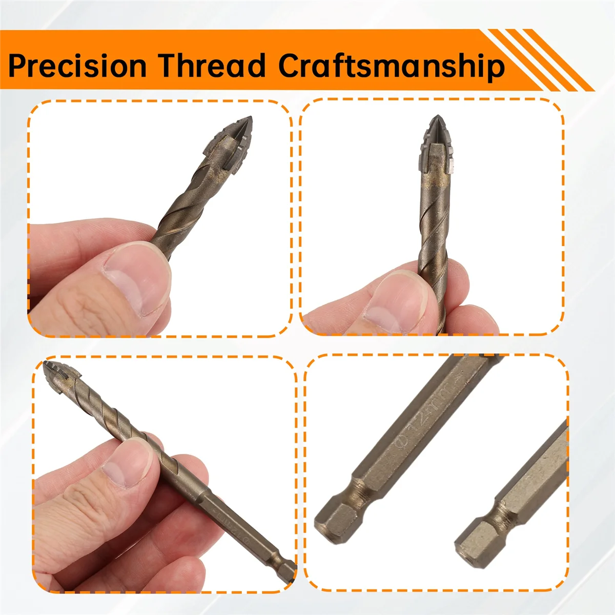 B58A Four-Flute Sawtooth Eccentric Drill Bit, Four Edged Serrated Eccentric Drill, Four-Flute Sawtooth Eccentric Drill Bit