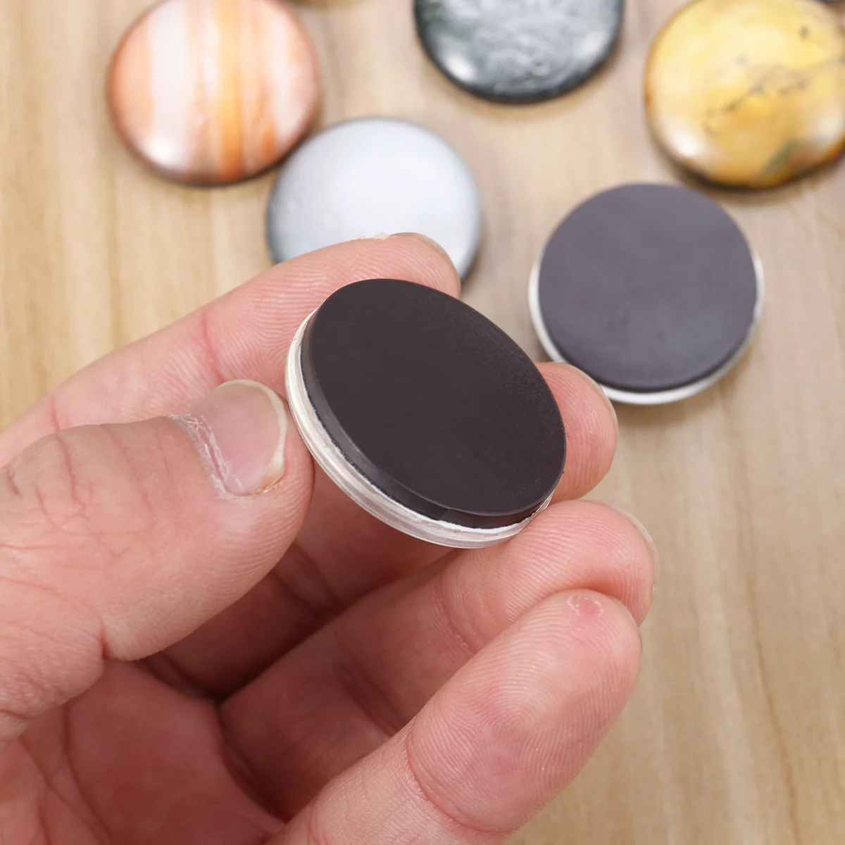 

14Pcs Planet Refrigerator Magnets Glass 30Mm Non-Distorting Flexible Design for Whiteboard Fridge Locker Decor Science Teaching