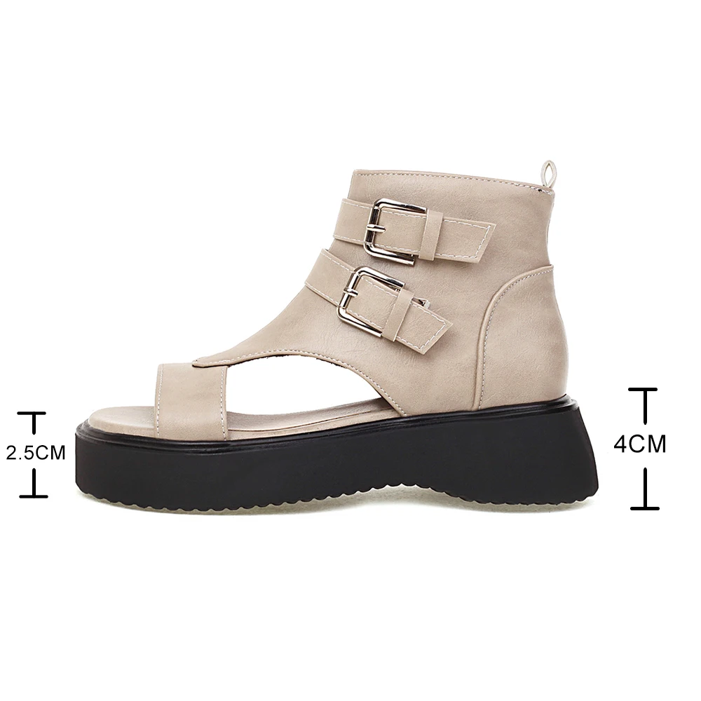 Scarpe roma moda Casual estiva da donna sandali con tacco alto e inclinato alto sandali con fondo spesso femminile sandali con bocca di pesce Mujer