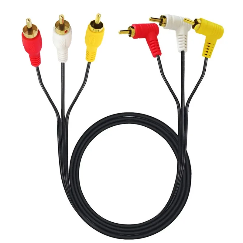 

Gold-plated 3RCA90 Degree Right-angle Audio/video Cable 3 Male To 3 Male Composite Video Audio A/V AV Cable