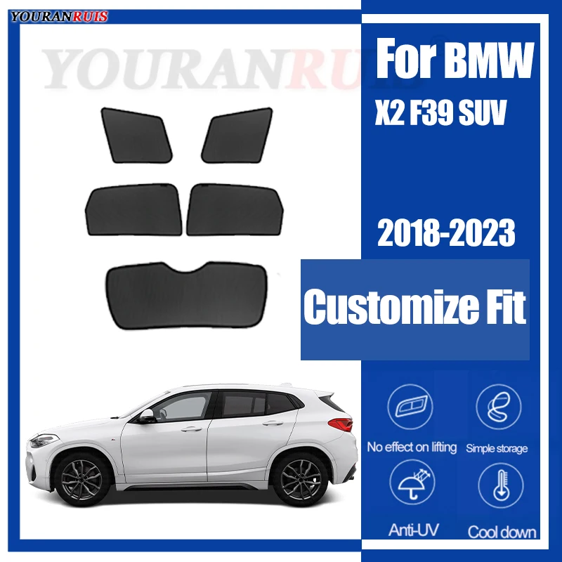 

Customize For BMW X2 F39 SUV 2018-2023 Car Side Windows Sunshade Curtains Mesh Heat Insulation Protect Privacy Accessories