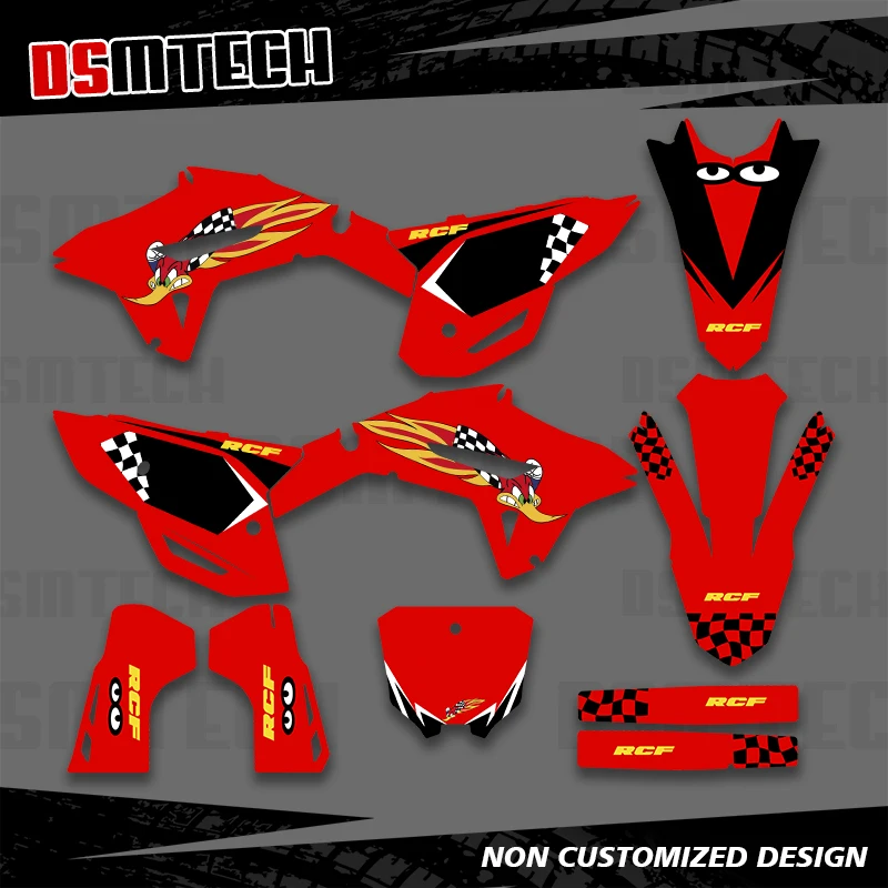 

DSMTECH для HONDA CRF 250R CRF250R 2022 2023 2024 CRF 450R CRF450R 2021 2022 2023 графические наклейки наклейки фон мотоцикла