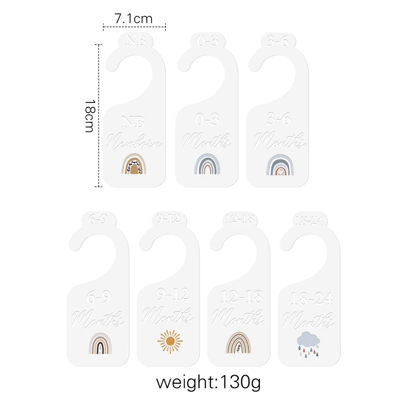 7Pcs Baby Acrylic Closet Size Dividers Newborn Photography Props Baby Nursery Closet Organizers 0-24 Months Wardrobe Separator