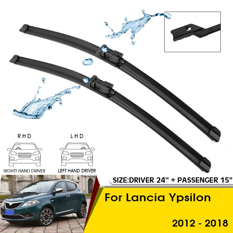 

Car Wiper Blades For Lancia Ypsilon 2012-2018 Windshield Windscreen Front Window Blades 24"+15" Car Accessories