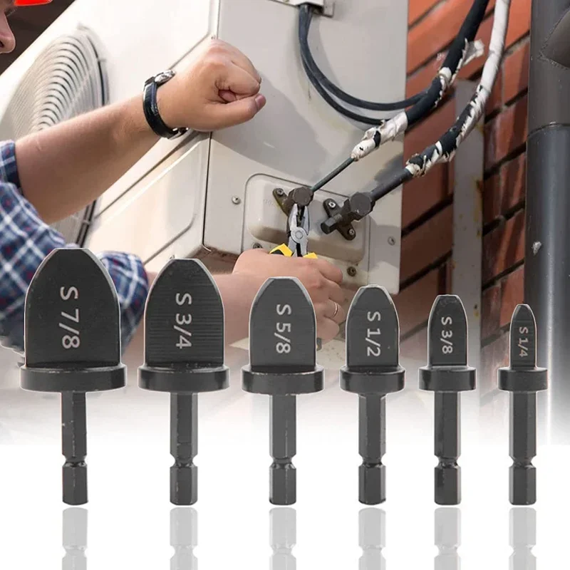 

Swaging Copper Aluminum Tube Pipe Expander Flaring Manual Air Conditioner Repairing 1/4 in Hex Shank Drill Bit Plumbing Tools