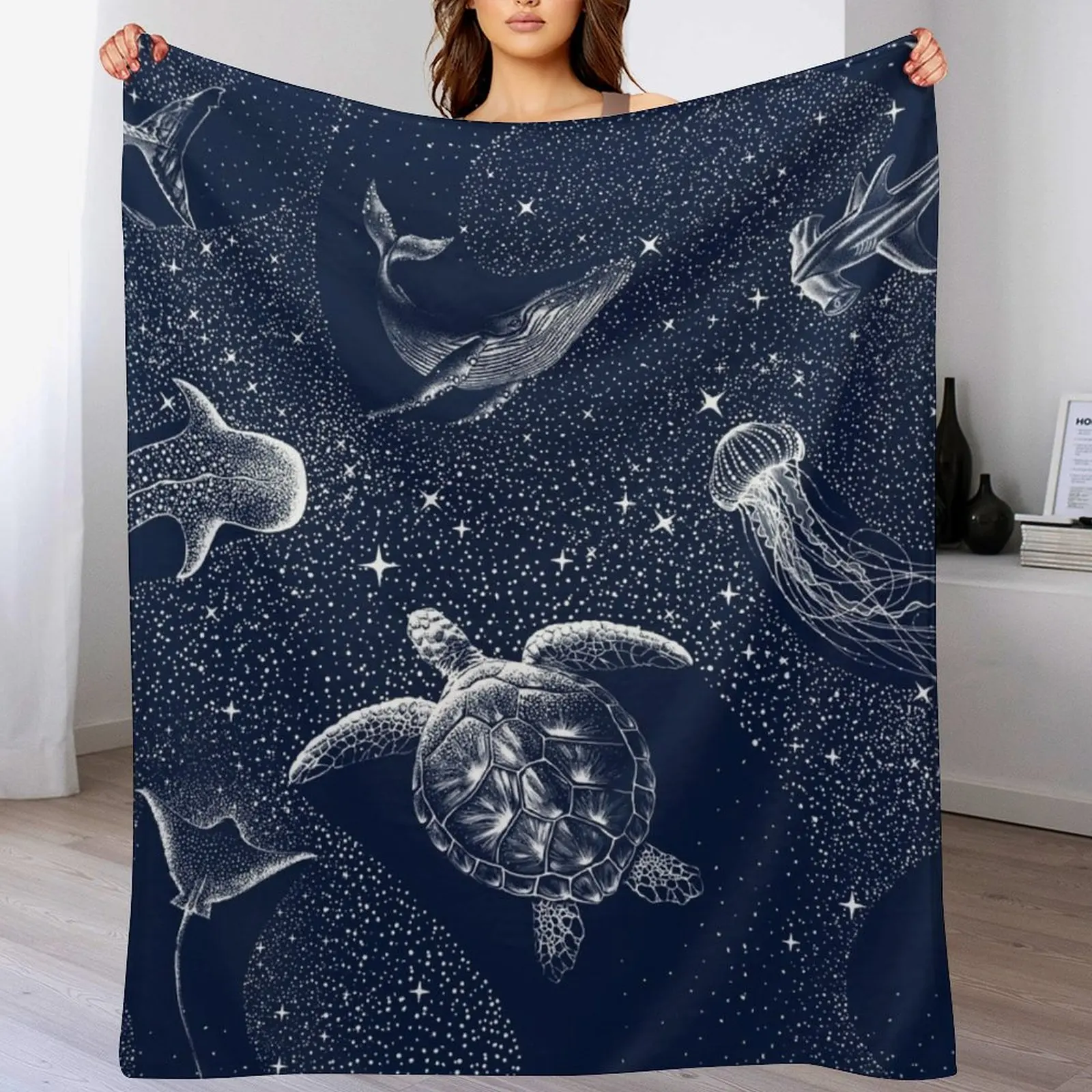 

Cosmic Ocean Throw Blanket bed plaid Personalized Gift Moving Blankets