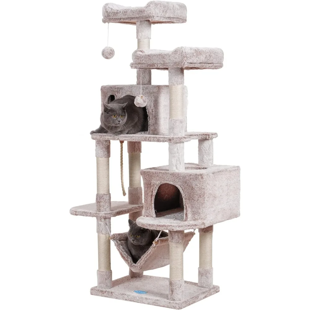 

Tree for Cats 2 Bigger Plush Condos Large Multi-Level Cat Tree Condo Furniture With Sisal-Covered Scratching Posts Free Shipping