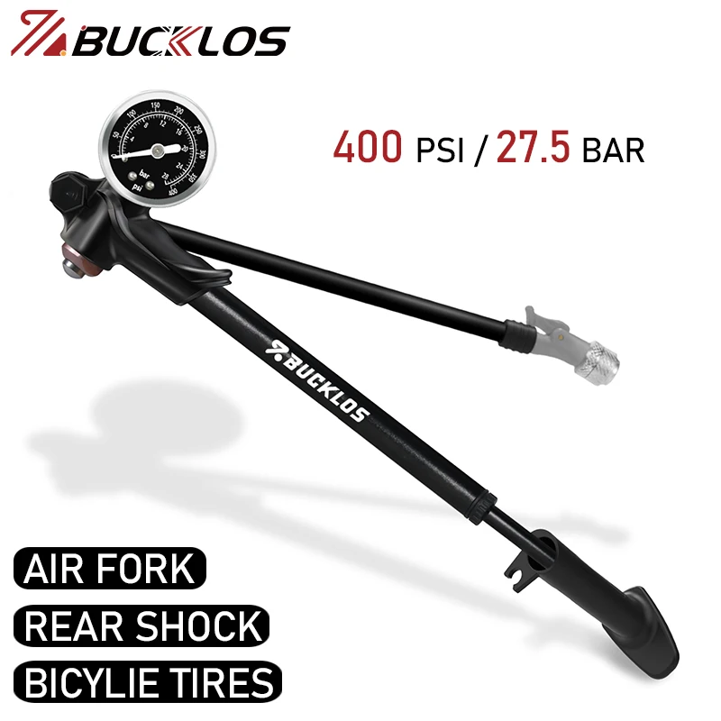 

BUCKLOS 400PSI Bike Air Fork Pump 300PSI High Pressure Bicycle Air Pump 20/27.5 Bicycle Rear Shock Inflator Bicycle Accessories